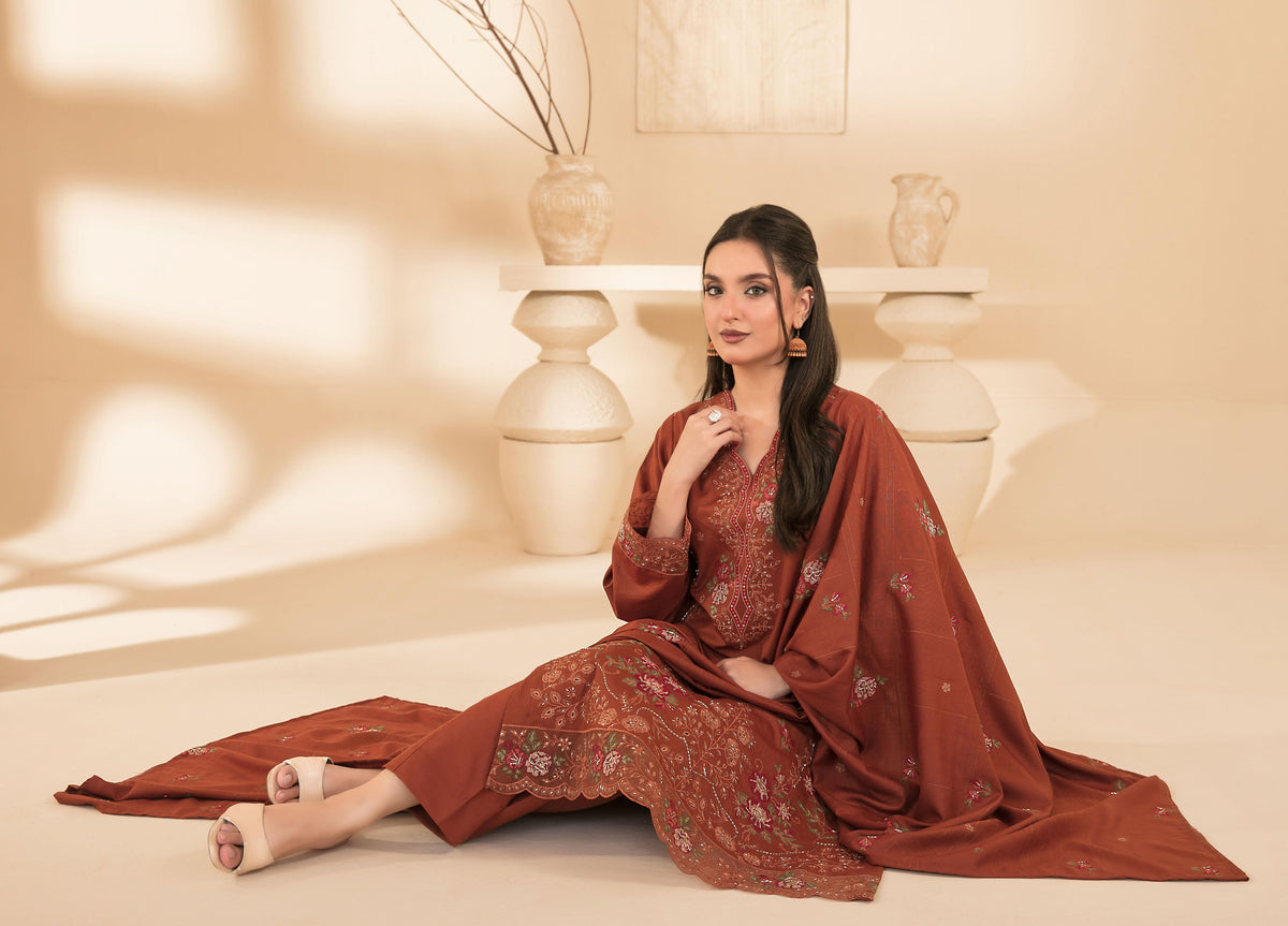 Monae By Tawakkal Luxury Embroidered Dhanak Volume 3PC