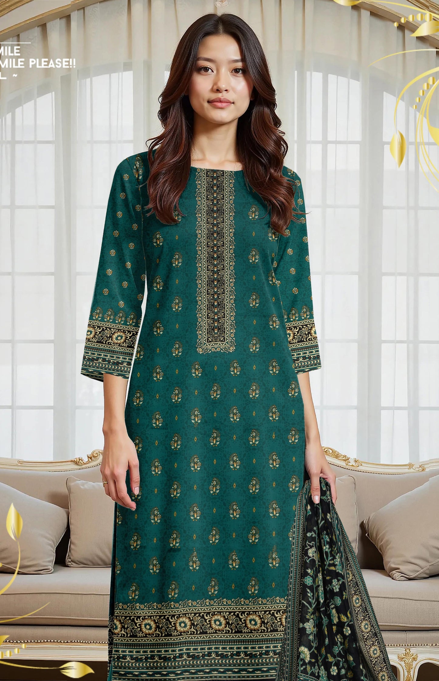 Flora By Zara Ali Printed Lawn 3PC