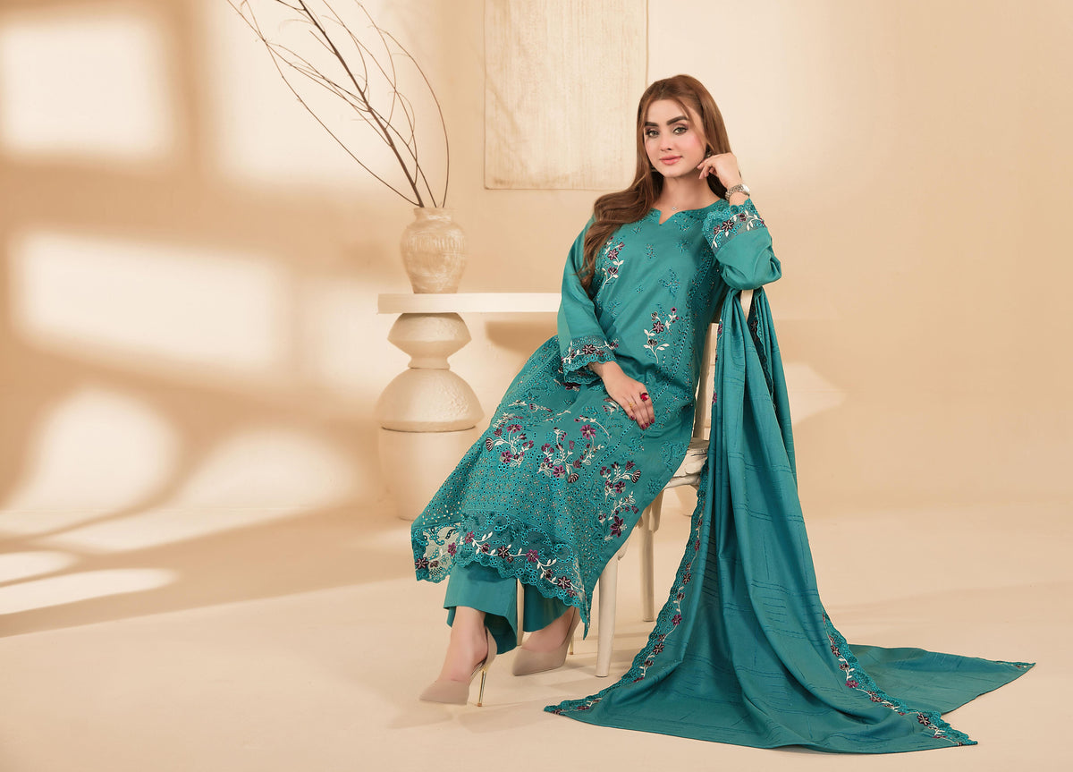 Monae By Tawakkal Luxury Embroidered Dhanak Volume 3PC