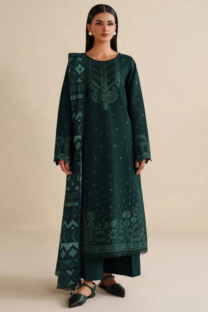Farsha Plain Embroidered Lawn 3PC