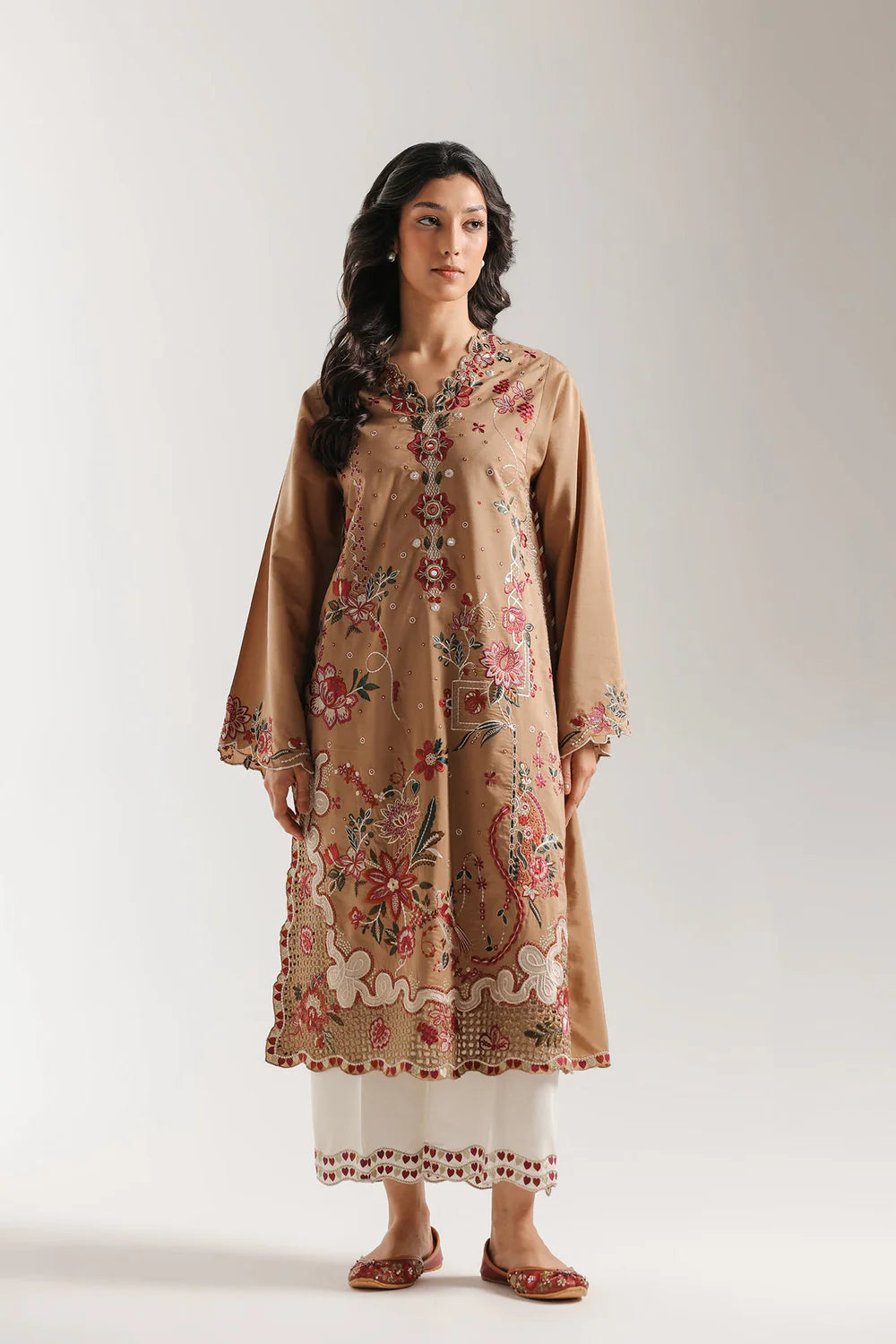Ethnic Plain Emb Lawn 2PC