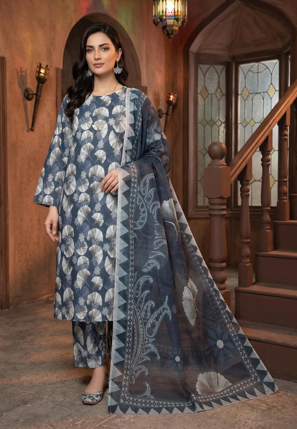 Shajar Noor Digital Printed Lawn 3PC