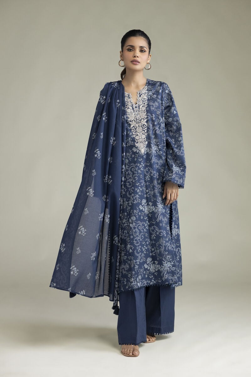 Khaadi Embroidered Lawn 3PC
