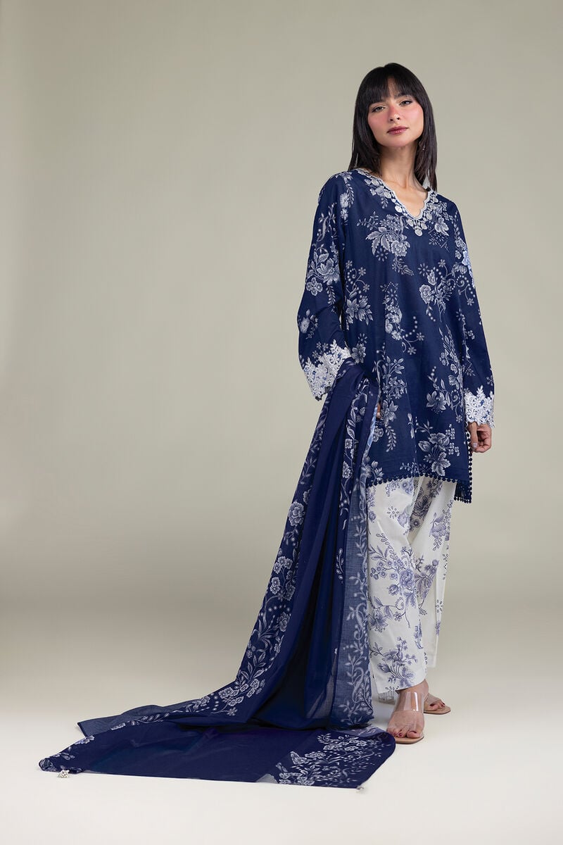 Khaadi Embroidered Lawn 3PC