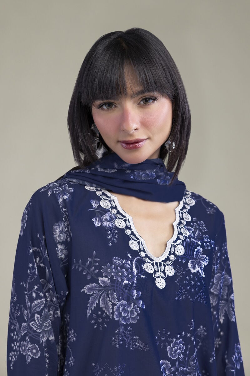 Khaadi Embroidered Lawn 3PC