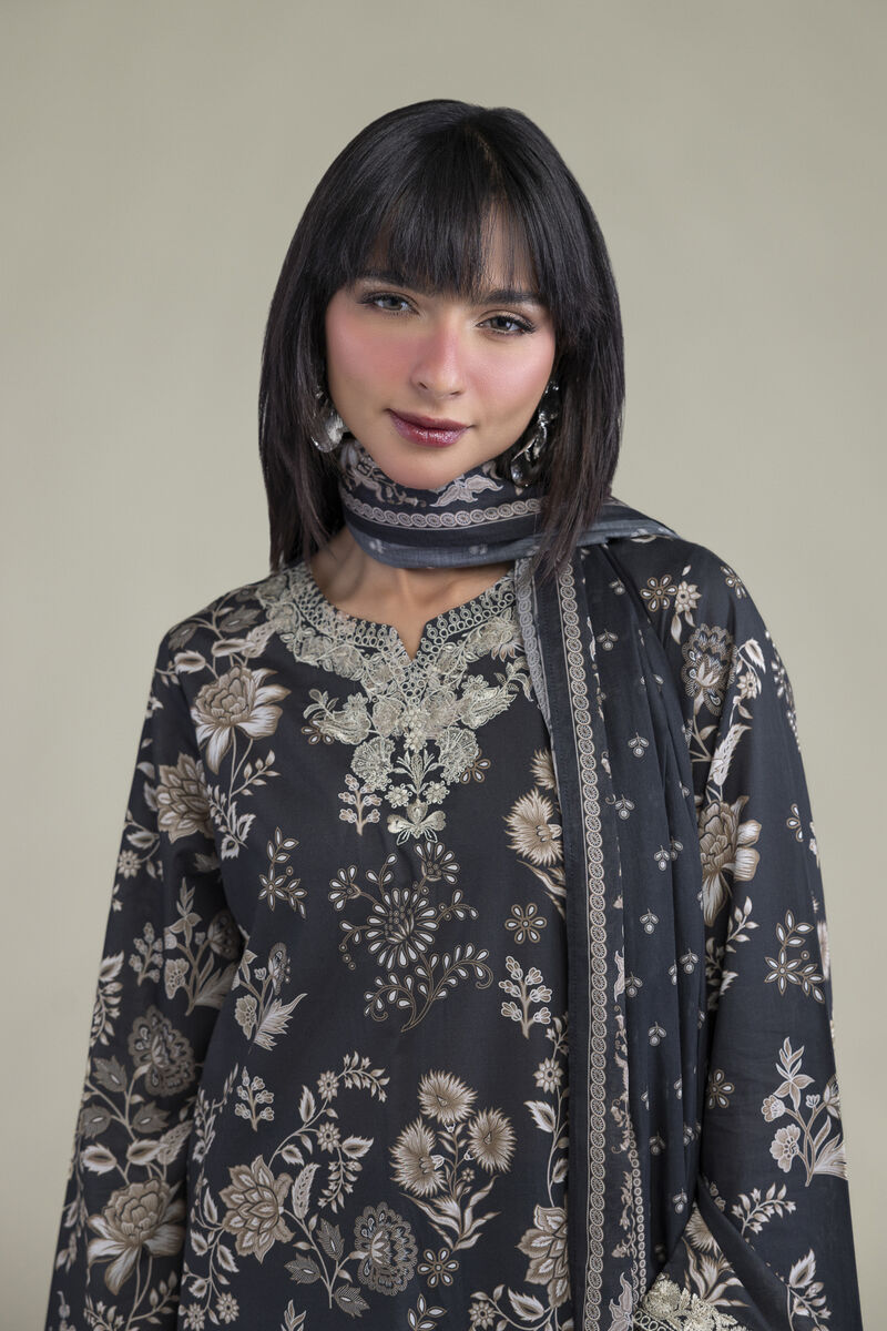 Khaadi Embroidered Lawn 3PC