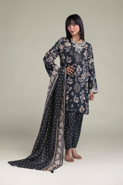 Khaadi Embroidered Lawn 3PC