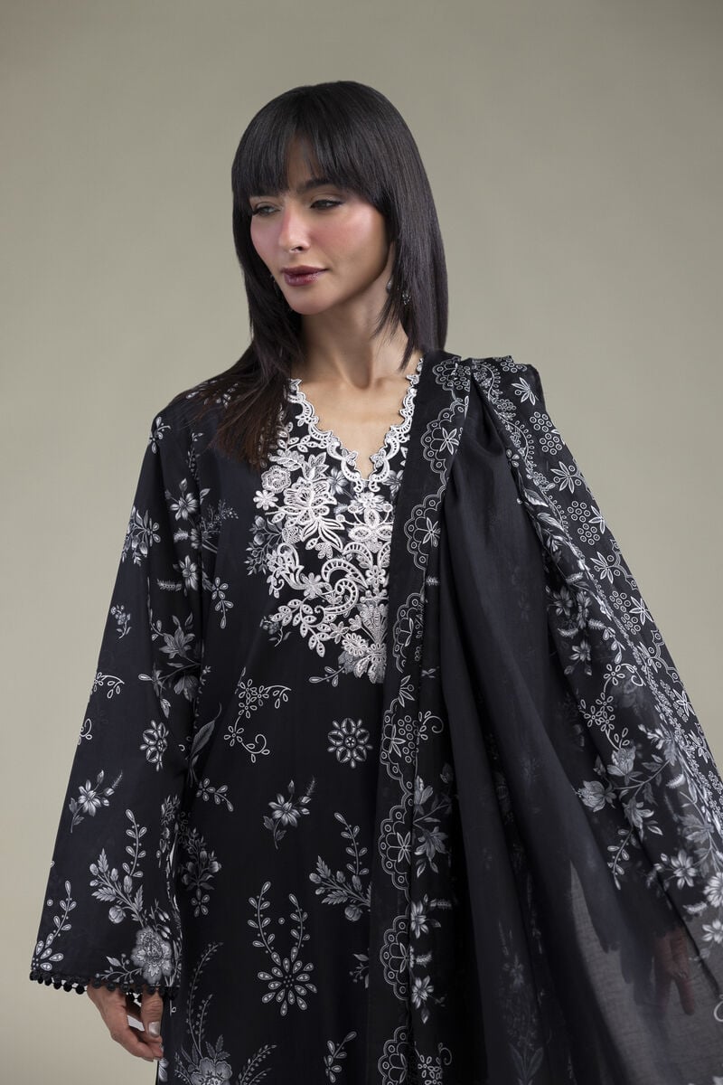 Khaadi Embroidered Lawn 3PC