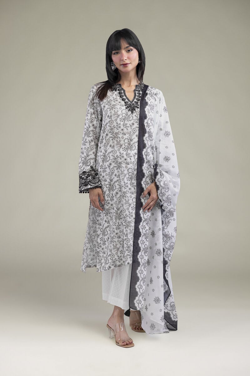 Khaadi Embroidered Lawn 3PC