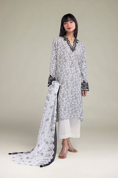 Khaadi Embroidered Lawn 3PC