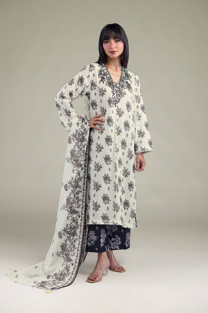 Khaadi Embroidered Lawn 3PC