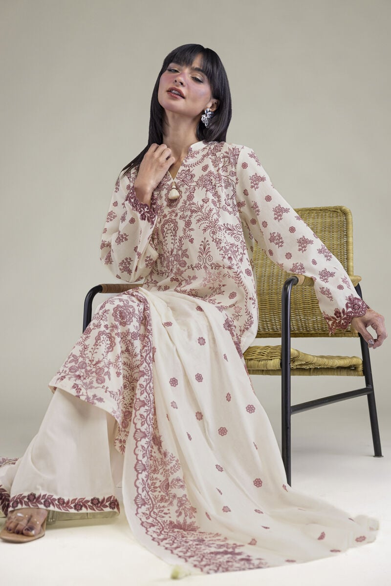 Khaadi Embroidered Lawn 3PC