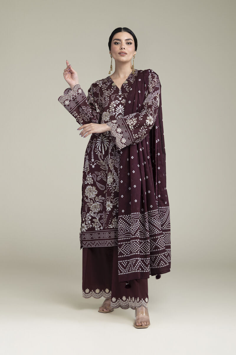 Khaadi Embroidered Lawn 3PC