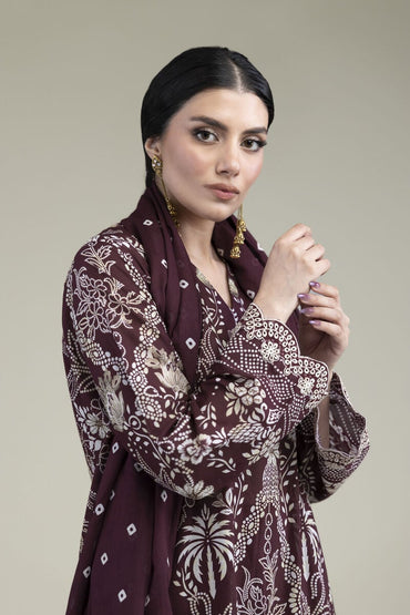Khaadi Embroidered Lawn 3PC