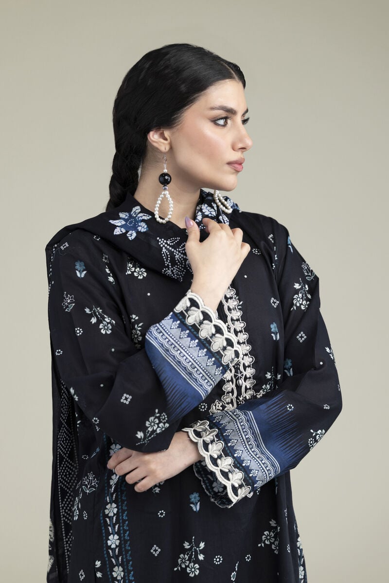 Khaadi Embroidered Lawn 3PC
