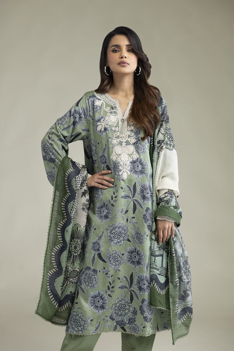 Khaadi Embroidered Lawn 3PC