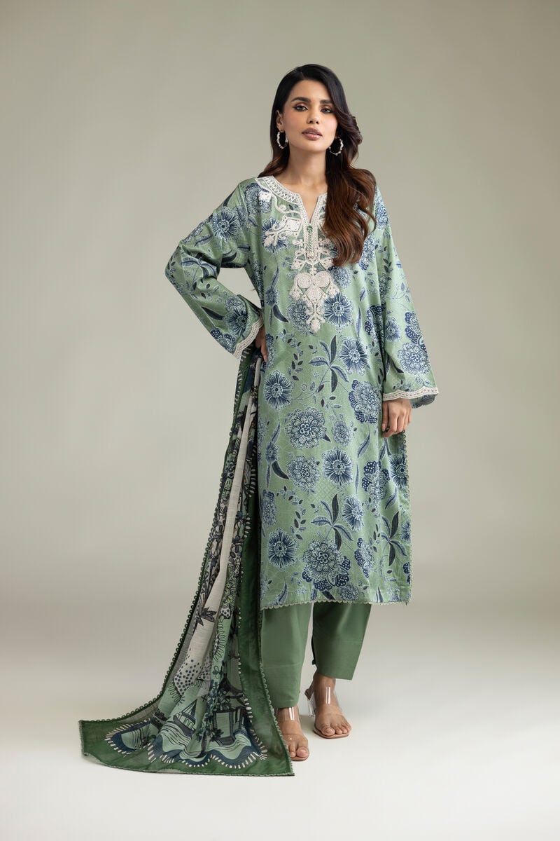 Khaadi Embroidered Lawn 3PC