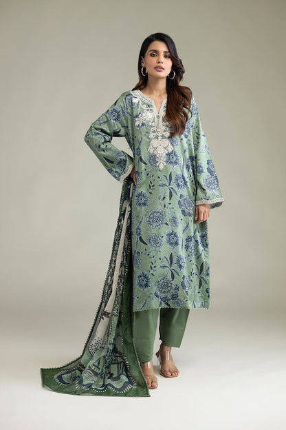 Khaadi Embroidered Lawn 3PC