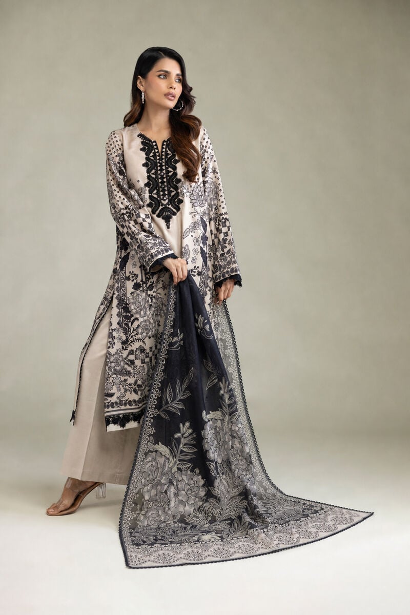 Khaadi Embroidered Lawn 3PC