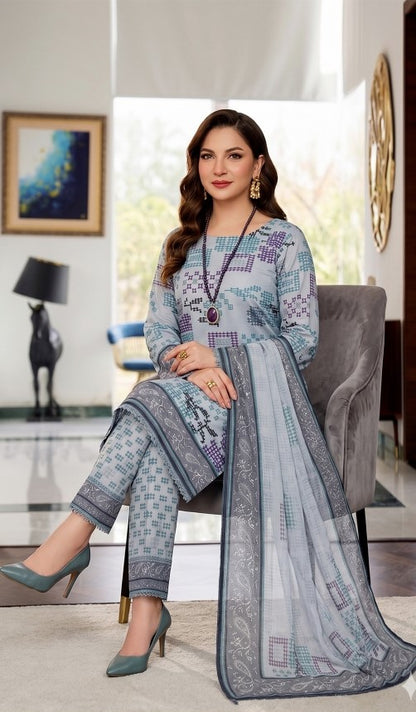 Reemse Digital Printed Banadora Lawn 3PC