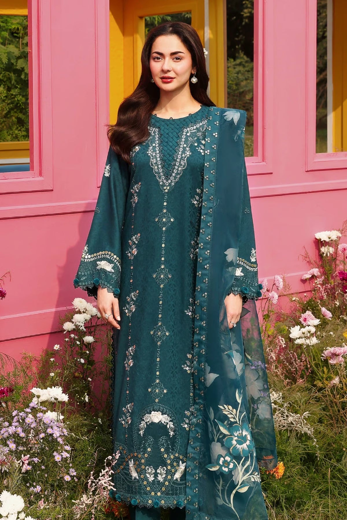 Laam Plain Embroidered Lawn 3PC