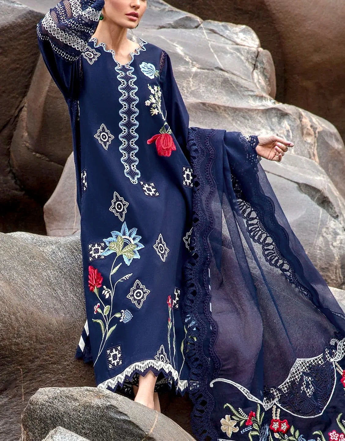 Crimson Luxury Embroidered Lawn 3PC