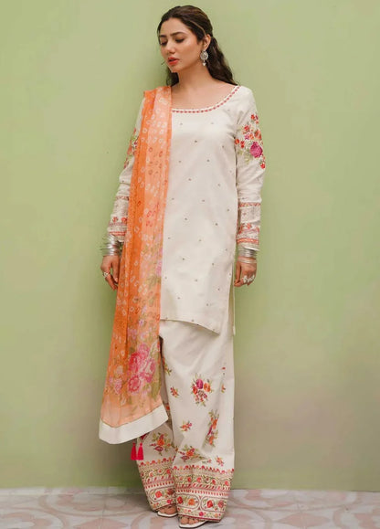 Zara Shahjahan Plain Emb Lawm 3PC